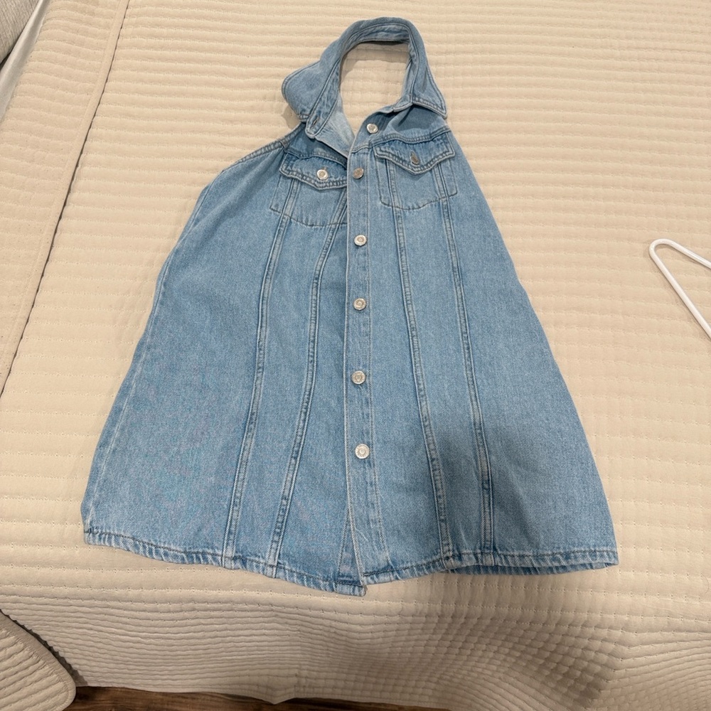 Zara Light Blue Denim Top